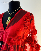 Load image into Gallery viewer, Red Taffeta Lengha
