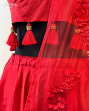 Load image into Gallery viewer, Red Taffeta Lengha
