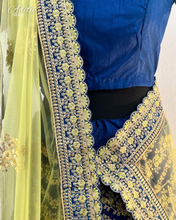 Load image into Gallery viewer, Lime Green &amp; Blue Lehenga
