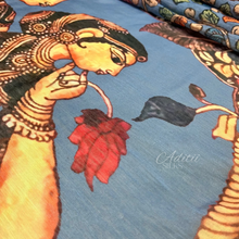 Load image into Gallery viewer, Soft Linen Kalamkari Print Saree
