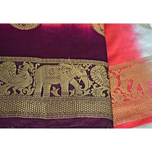 Load image into Gallery viewer, Banarasi Silk with Elephant Print Saree
